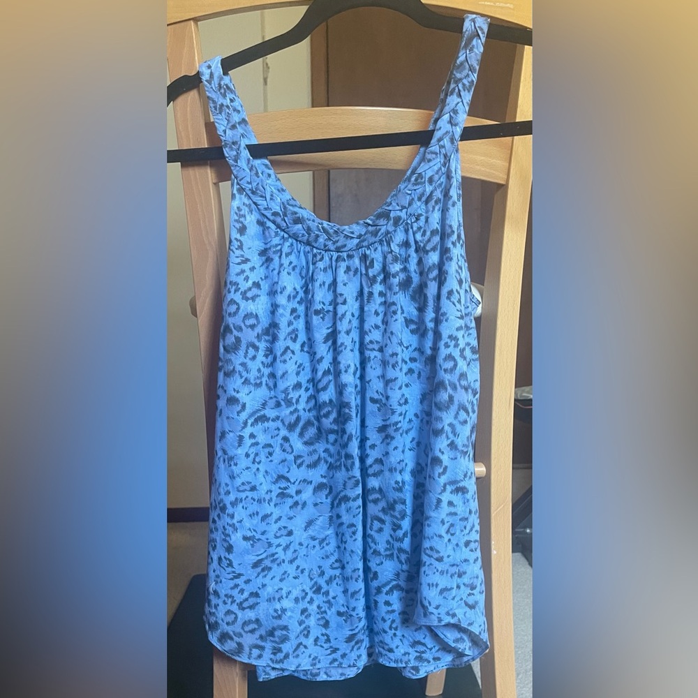 Rebecca Taylor Blue and Black Tank Top Blouse Size 2